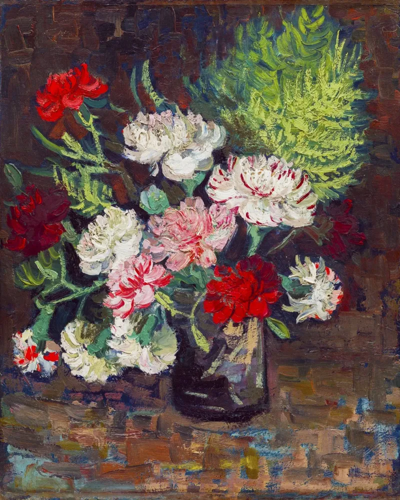 Vincent van Gogh’s Vase with Carnations (1886): canvas with Floater frame by Van Gogh Prints