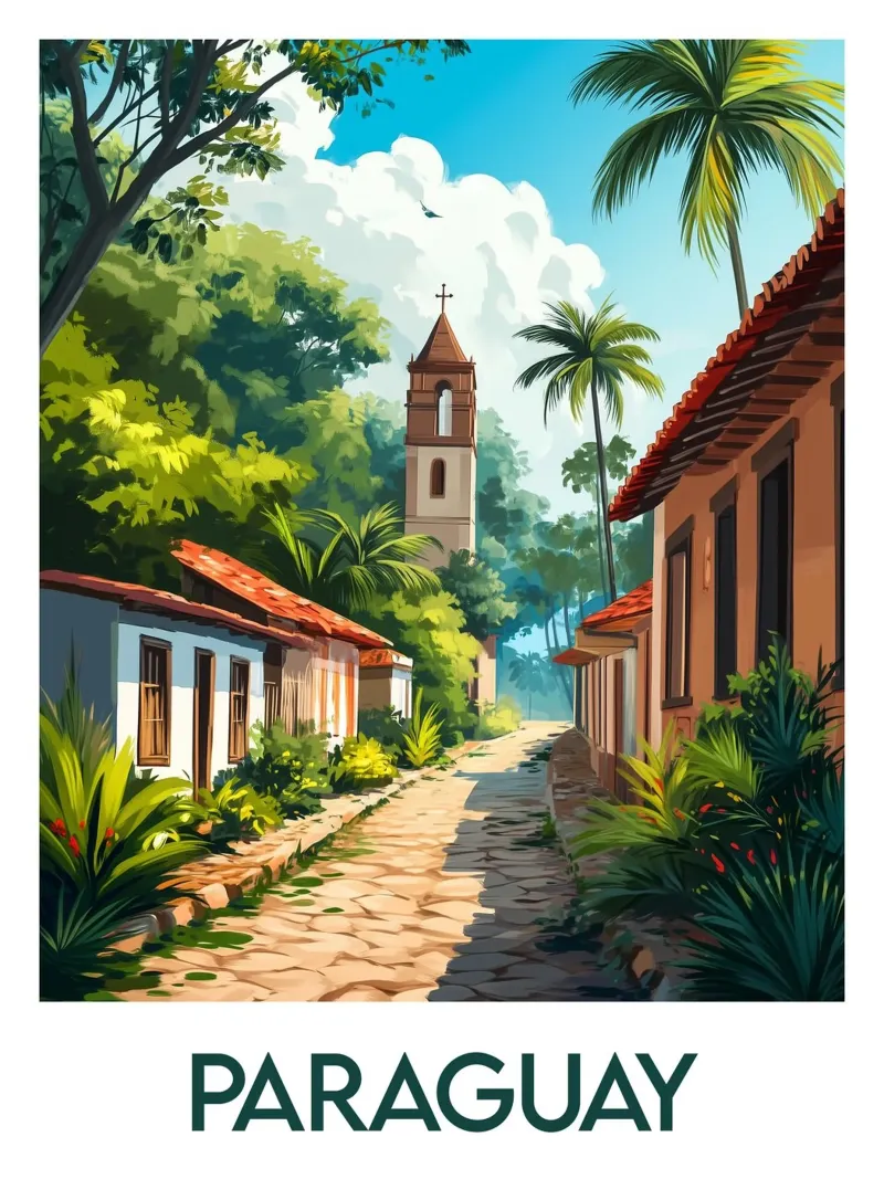 Affiche Paraguay poster con telaio in alluminio da Frame the World