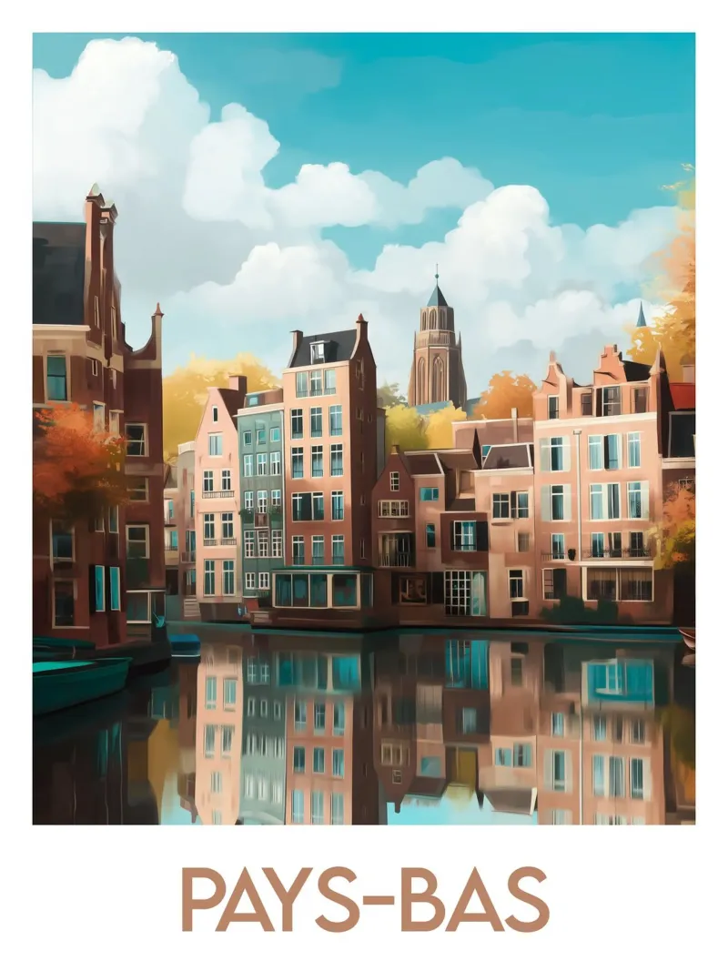 Poster Netherlands canvas with Floater frame by Frame the World
