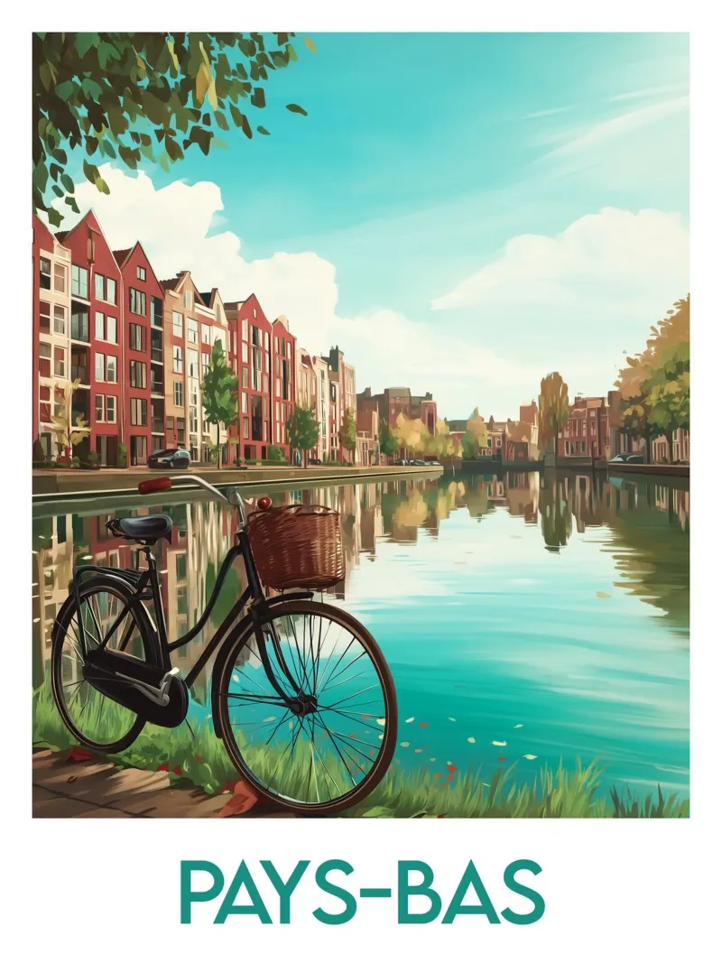 Poster Netherlands canvas with Floater frame by Frame the World