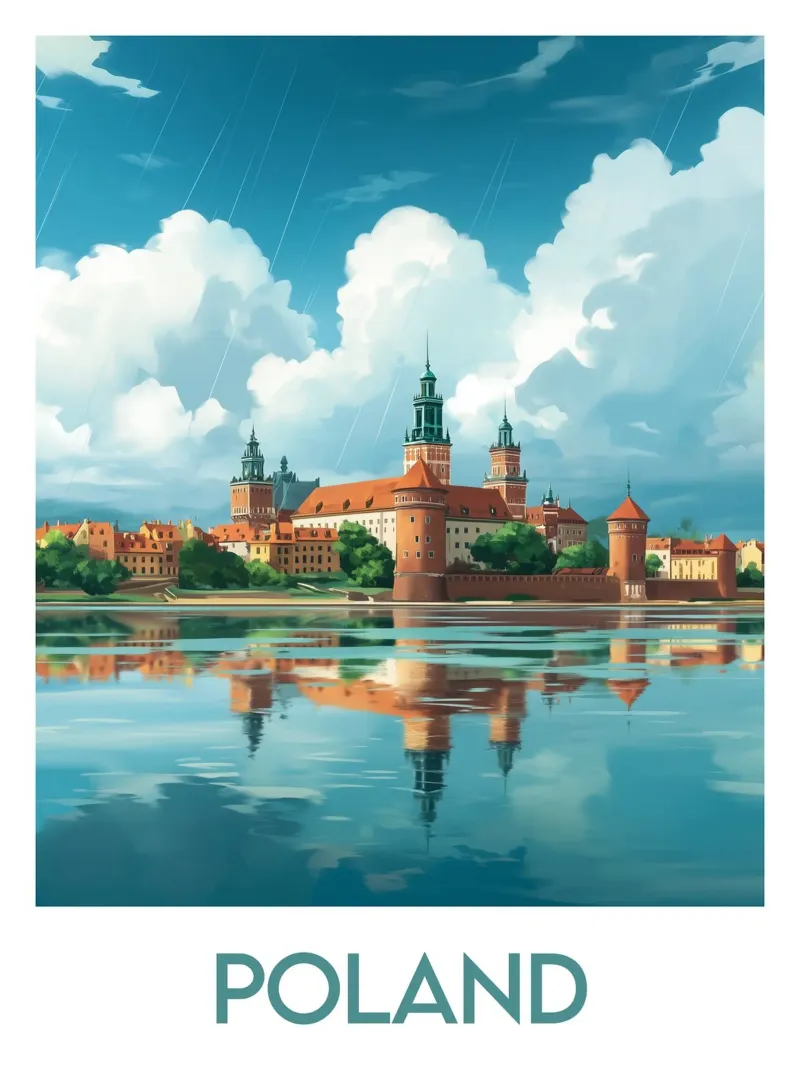 Affiche Poland poster con telaio in plastica da Frame the World
