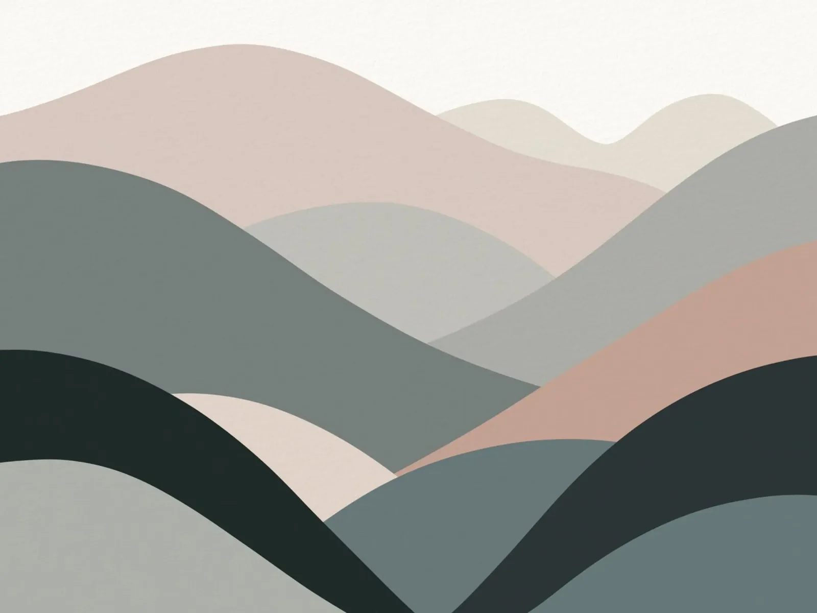 Scandinavian muted color mountain range 04 hahnemühle by Little Dean