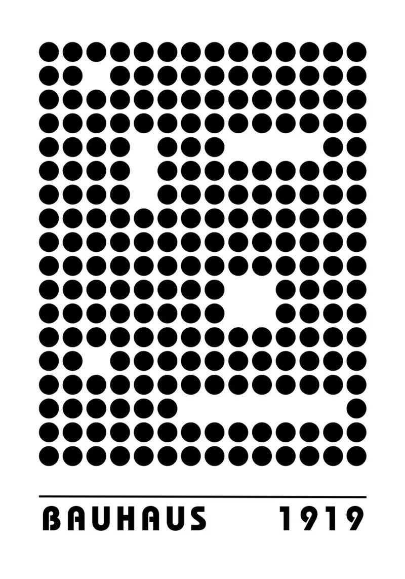 Bauhaus Geometric Dots Abstract Shape 1919 Print canvas by NorwesClub