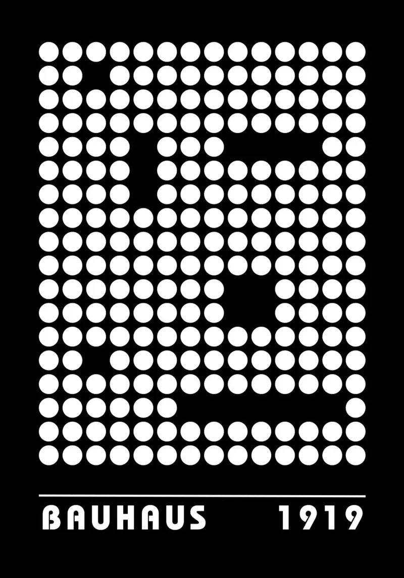 Bauhaus Geometric Circles B&W Abstract 1919 canvas by NorwesClub