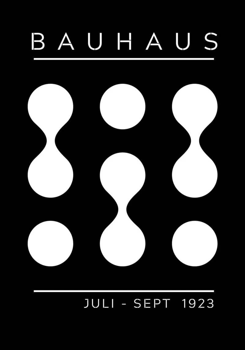 Bauhaus Tentoonstelling 1923 Geometrisch Rood Zwart canvas met Baklijst van NorwesClub