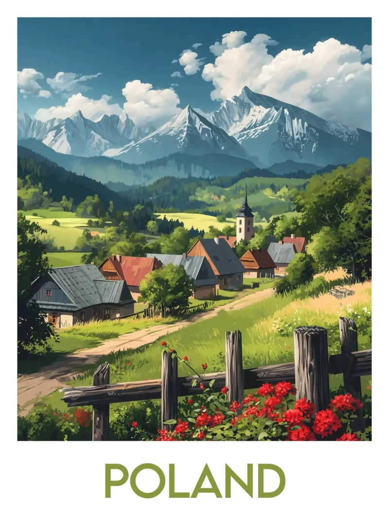 Affiche Poland poster con telaio in plastica da Frame the World