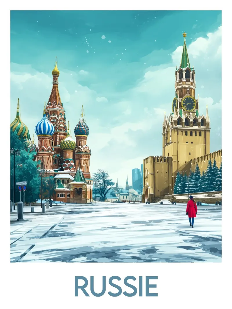 Affiche Russie poster con telaio in legno da Frame the World
