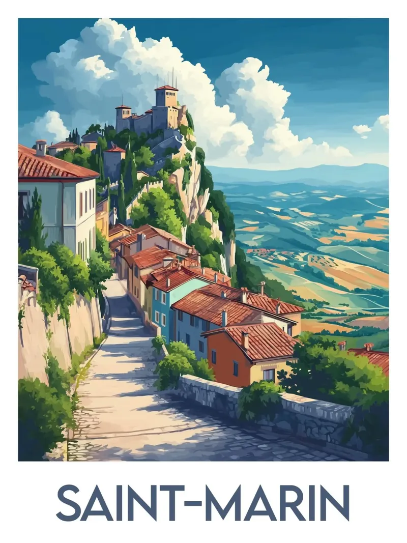 Affiche Saint-Marin poster avec cadre en aluminium de Frame the World