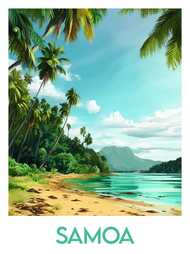 Affiche Samoa alluminio dibond da Frame the World