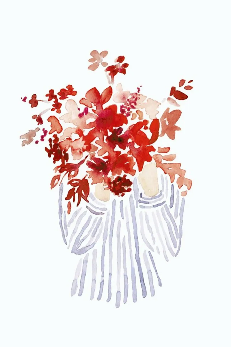 Red Flowergirl carta hahnemühle da Farina Kuklinski