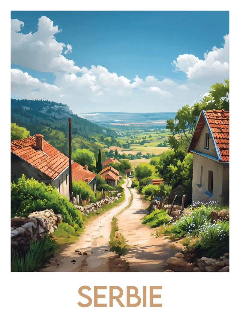 Affiche Serbie poster con telaio in plastica da Frame the World