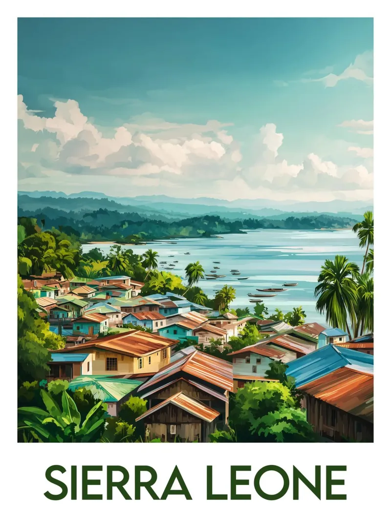 Affiche Sierra Leone poster con telaio in alluminio da Frame the World