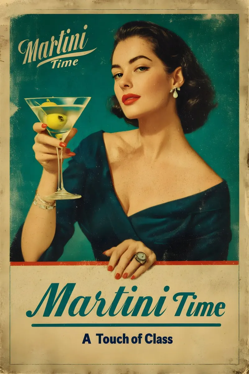 Martini Time tela con Cornice a cassetta da M-Ulrich-Digital Art