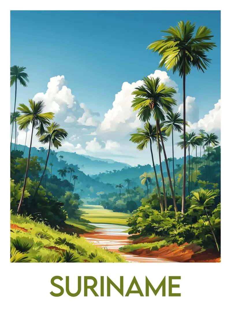 Affiche Suriname poster con telaio in plastica da Frame the World
