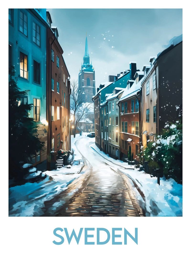 Affiche Schweden Poster von Frame the World
