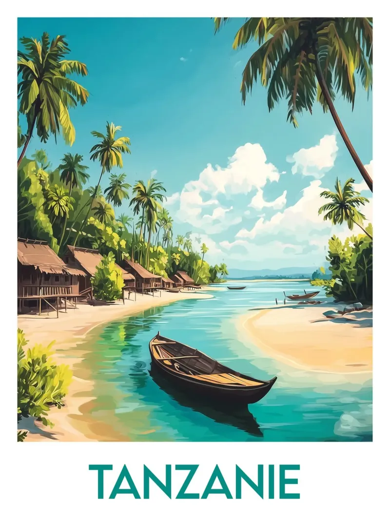 Affiche Tanzanie poster con telaio in plastica da Frame the World