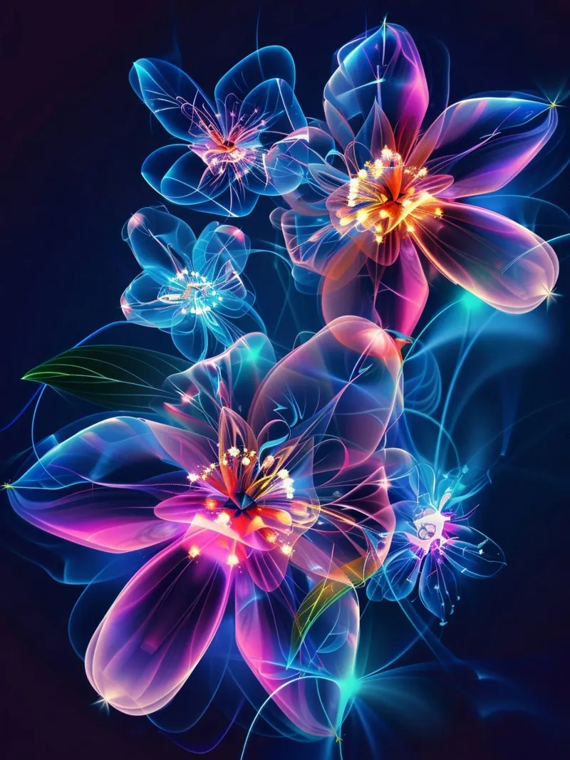 Flowers Neon C pellicola backlit da Mateo
