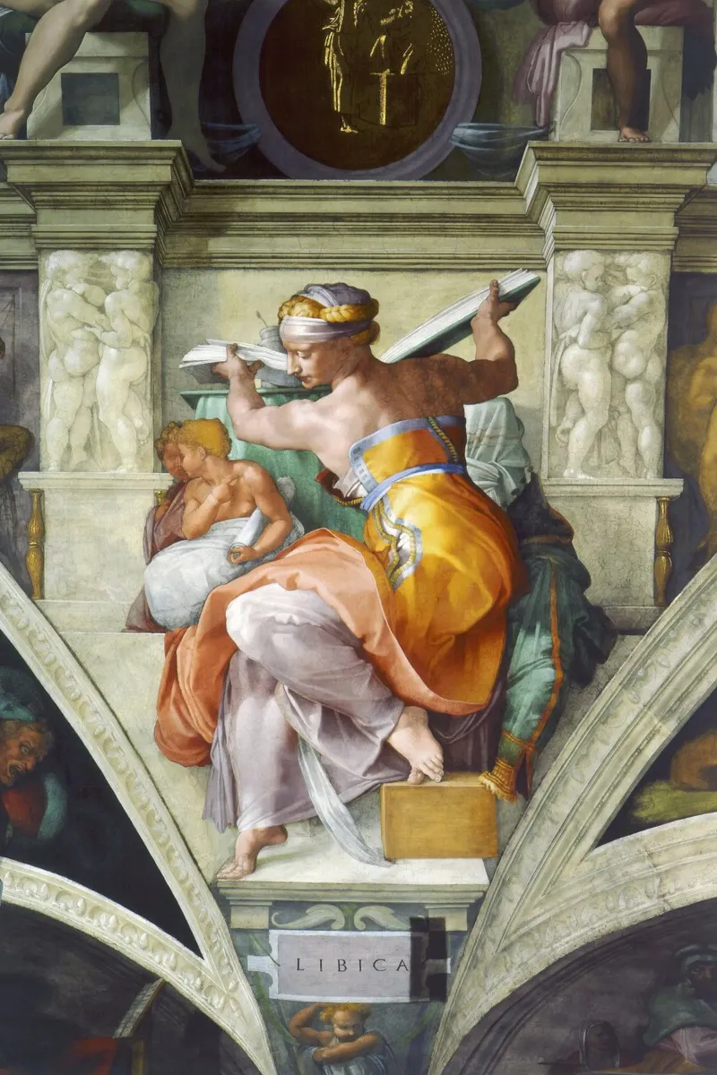 Michelangelo's Libyan Sibyl (c. 1511) pellicola backlit da Venus Art