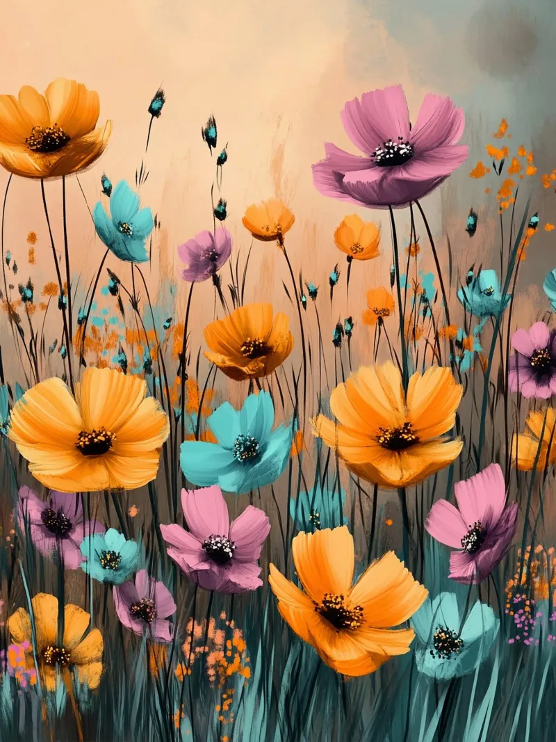 Flowers Meadow E canvas by Mateo