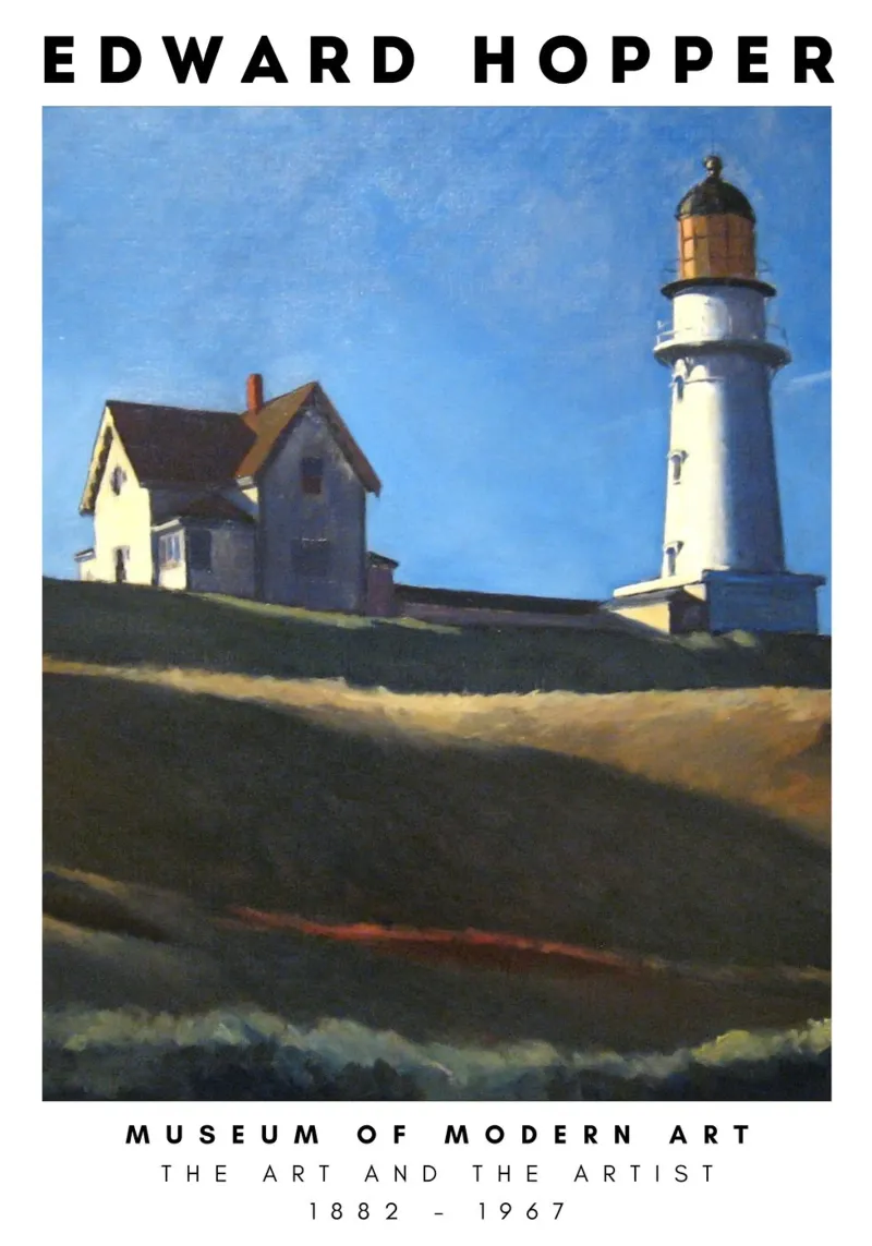 Edward Hopper Architectuur Landschap Print canvas met Baklijst van NorwesClub