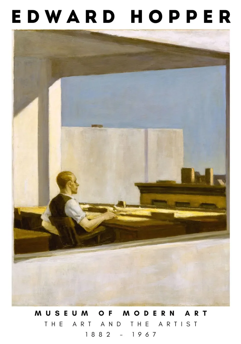 Ufficio di Edward Hopper in una piccola città - Arte del realismo americano pellicola backlit da NorwesClub