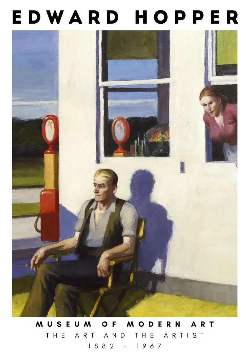 Edward Hopper Strada a quattro corsie - Arte del realismo americano poster con telaio in alluminio da NorwesClub