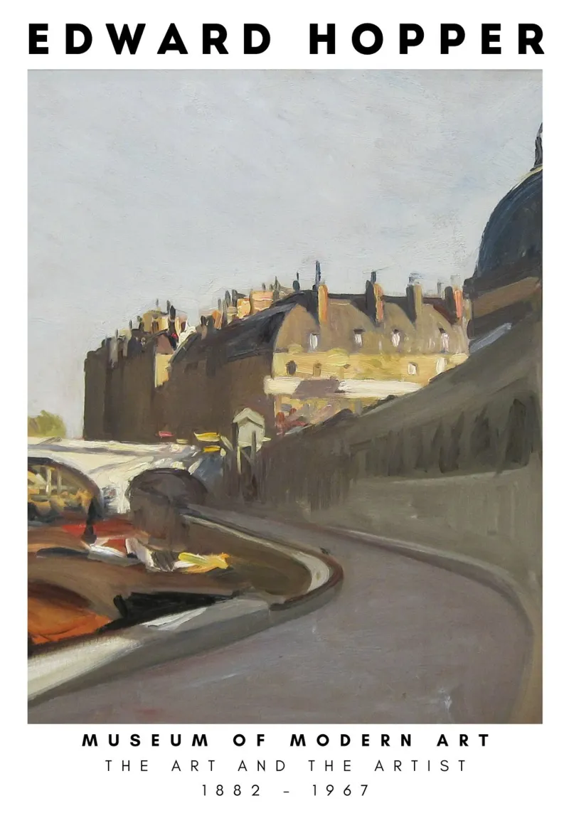 Edward Hopper Le Quai Paris - Amerikaans realisme Print canvas met Baklijst van NorwesClub