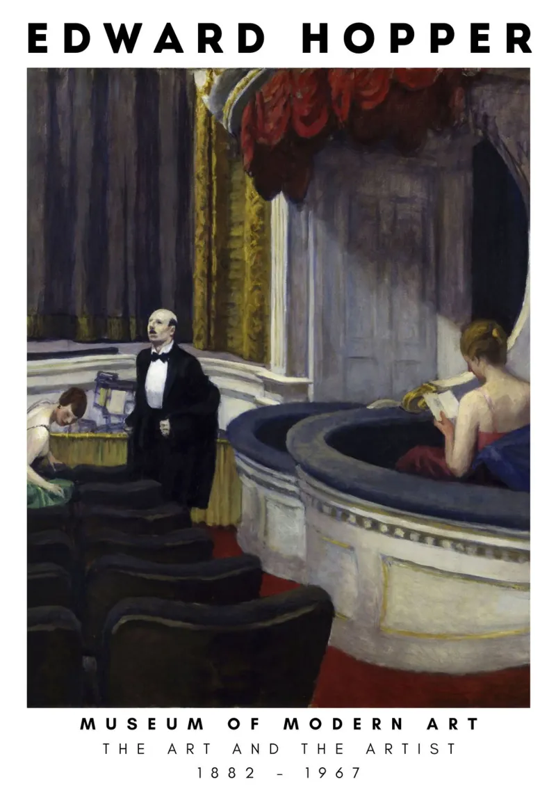 Edward Hopper Twee in het gangpad - Amerikaans realisme canvas met Baklijst van NorwesClub