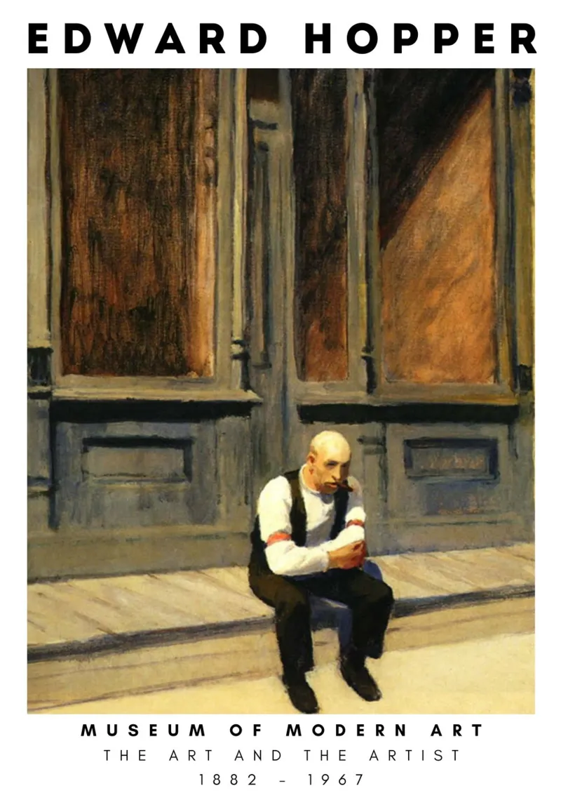 Edward Hopper Excursie in de filosofie | Realisme Print canvas met Baklijst van NorwesClub