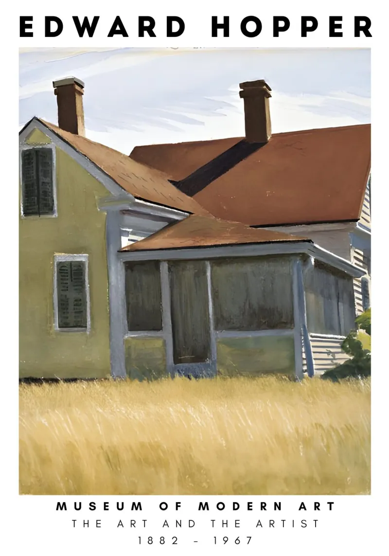Edward Hopper Marshall's huis - Amerikaanse realistische print canvas met Baklijst van NorwesClub