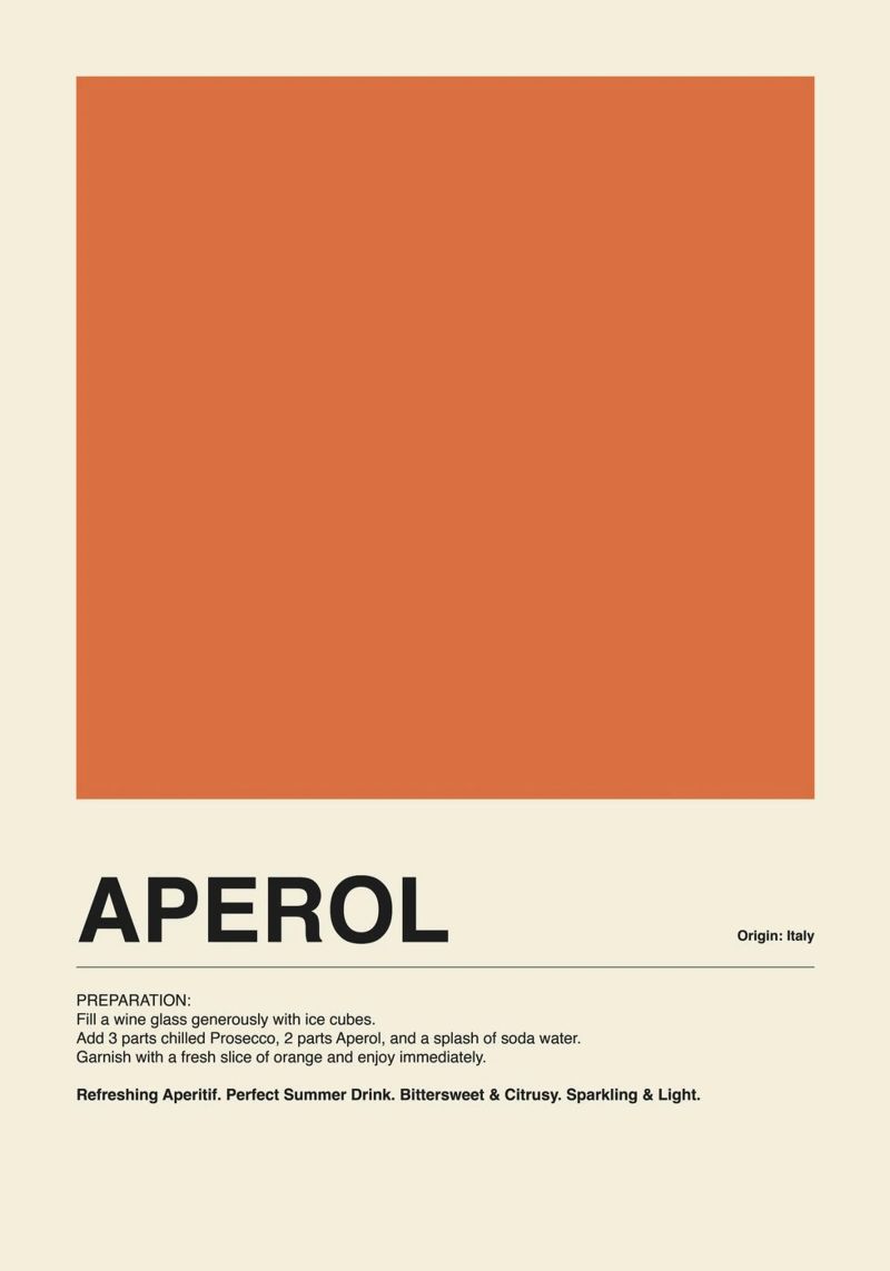 Aperol Dreams – Orange & Beige Poster von ni-ja artboutique