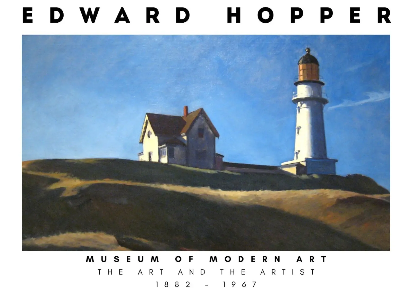 Edward Hopper La collina del faro - Realismo americano poster con telaio in alluminio da NorwesClub