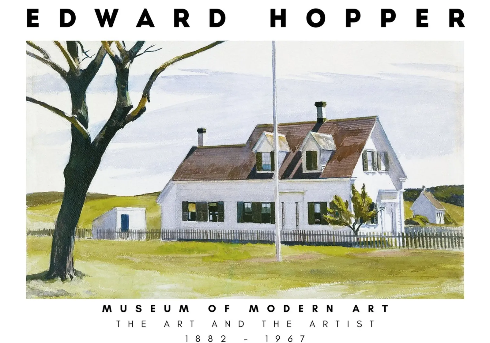 Edward Hopper Dode boom Lombardhuis - Realisme canvas met Baklijst van NorwesClub