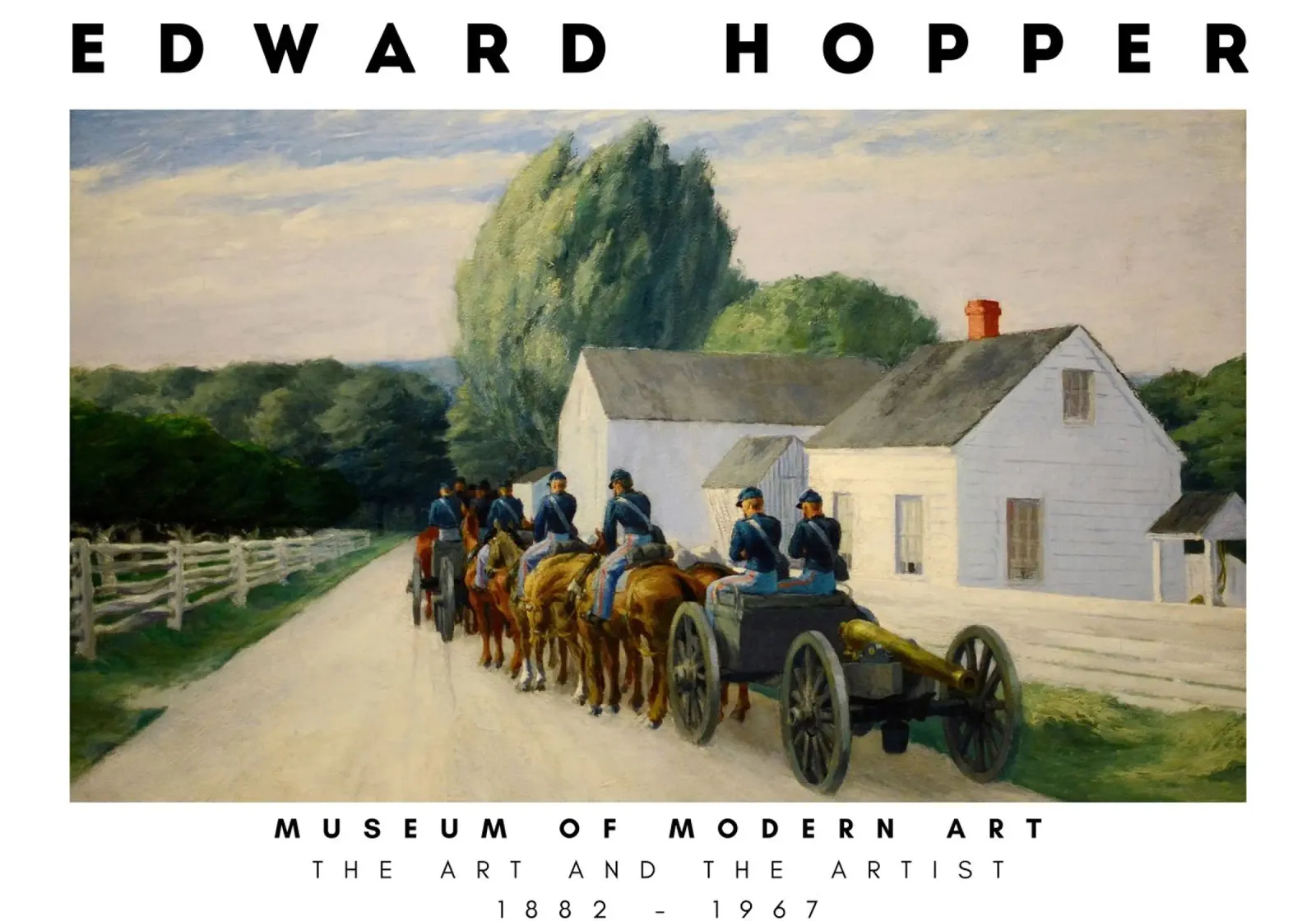 Edward Hopper Batteria leggera di Gettysburg - Realismo poster con telaio in alluminio da NorwesClub