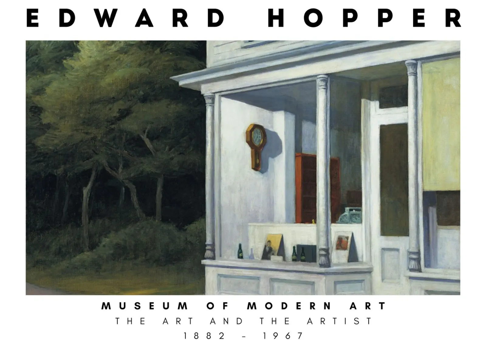 Edward Hopper Zeven A.M. | Amerikaans Realisme Storefront canvas met Baklijst van NorwesClub