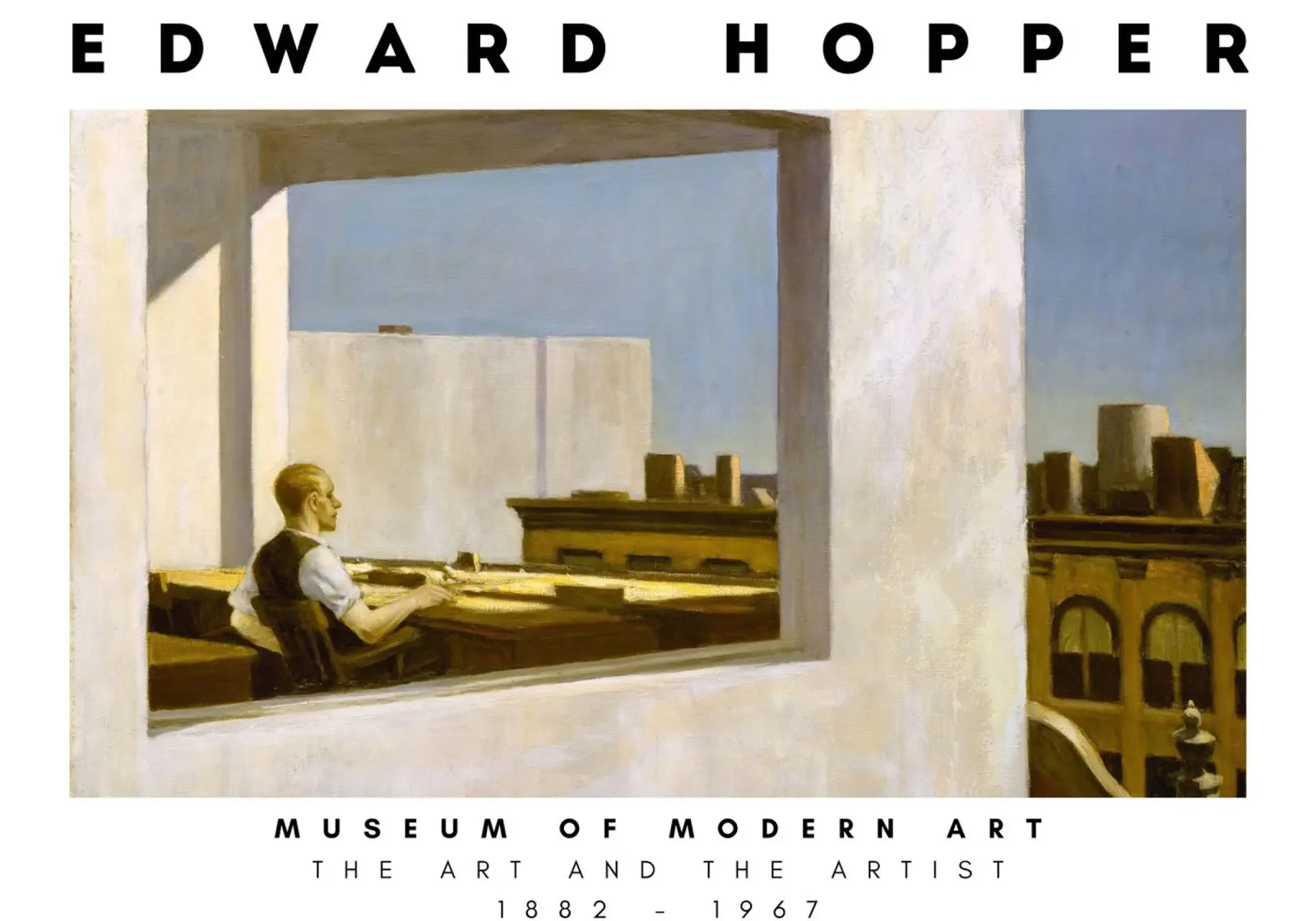 Ufficio di Edward Hopper in una piccola città - Arte del realismo americano pellicola backlit da NorwesClub