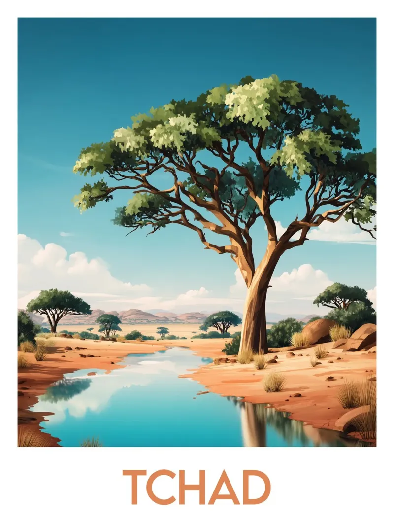 Poster di Chad poster con telaio in alluminio da Frame the World