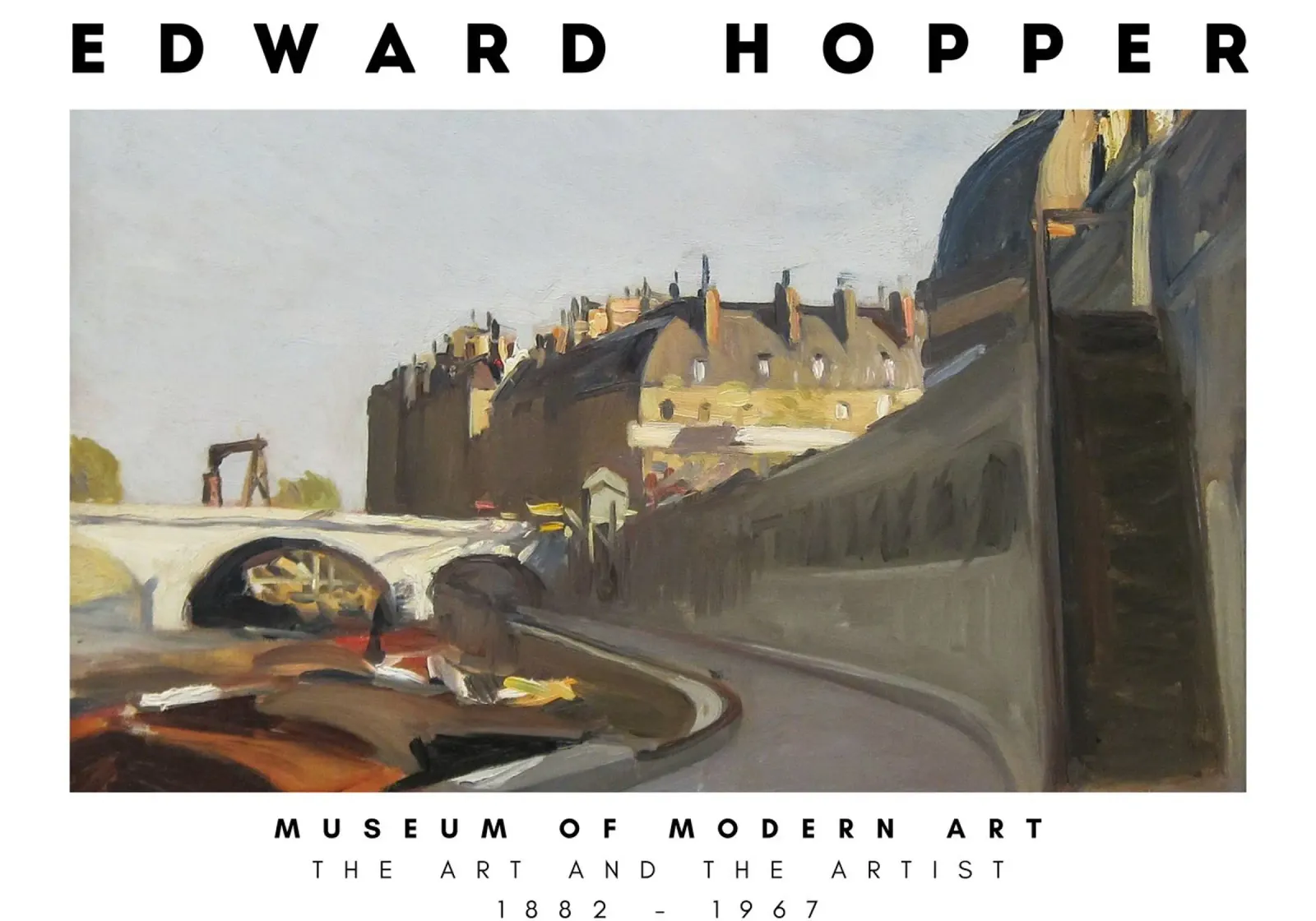 Edward Hopper Le Quai Paris - Amerikaans realisme Prin canvas met Baklijst van NorwesClub