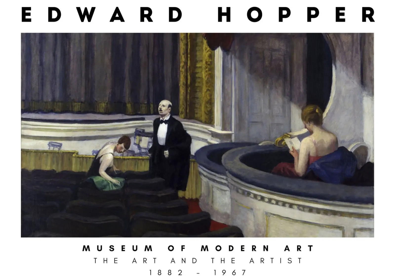 Edward Hopper Twee in het gangpad - Amerikaans realisme canvas met Baklijst van NorwesClub