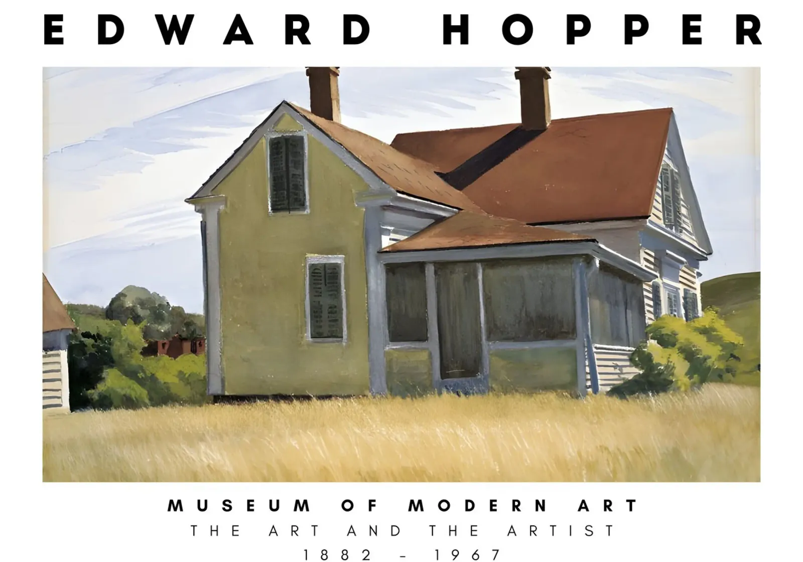 Edward Hopper Marshall's huis - Amerikaans realisme canvas met Baklijst van NorwesClub
