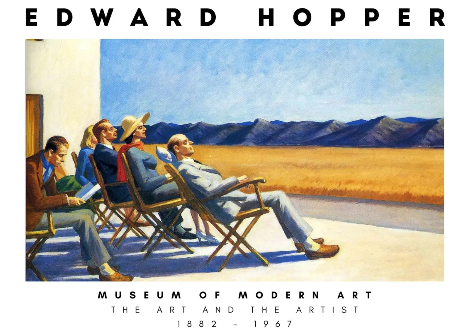 Edward Hopper Mensen in de zon - Amerikaans realisme Print canvas met Baklijst van NorwesClub