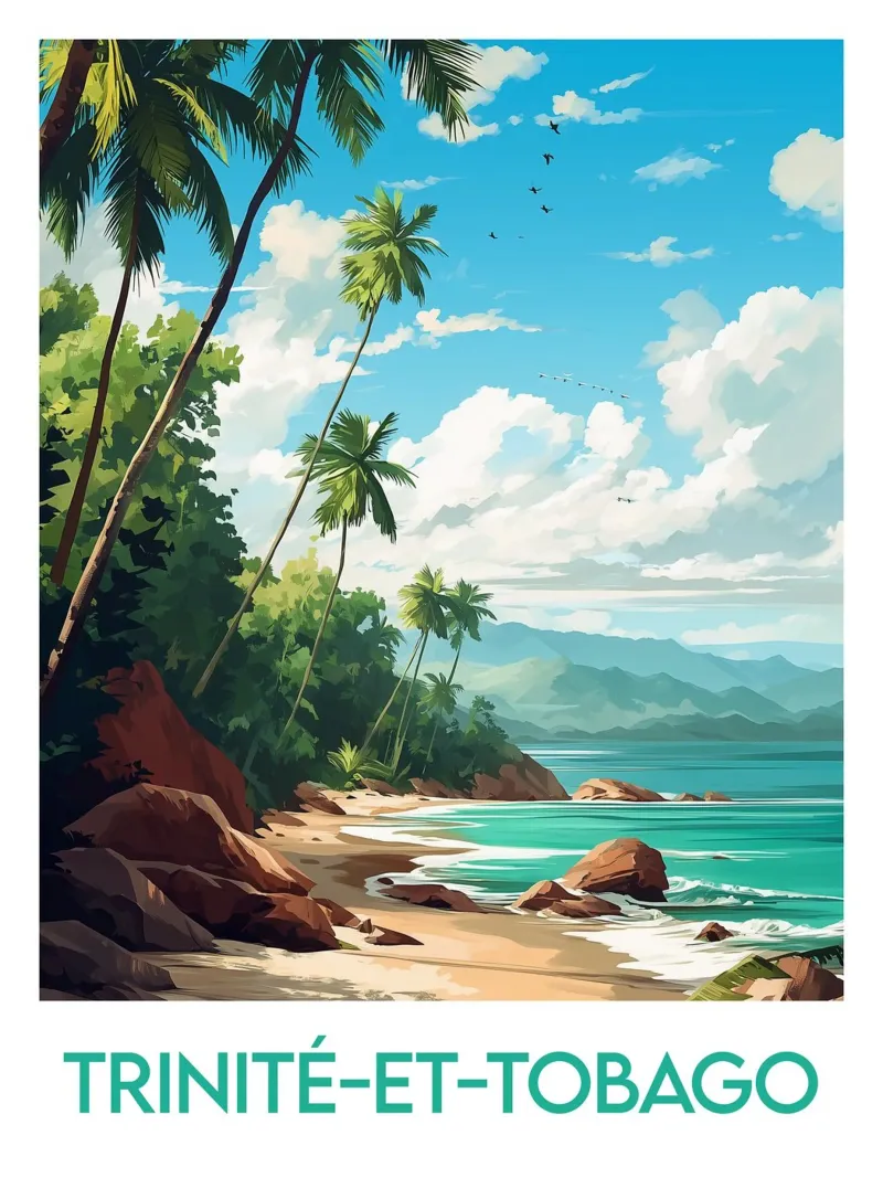 Poster di Trinidad e Tobago carta hahnemühle da Frame the World