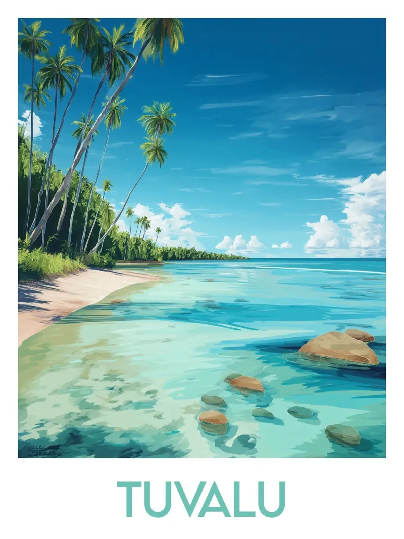 Affiche Tuvalu carta hahnemühle da Frame the World