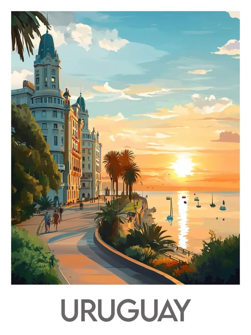 Affiche Uruguay poster con telaio in plastica da Frame the World