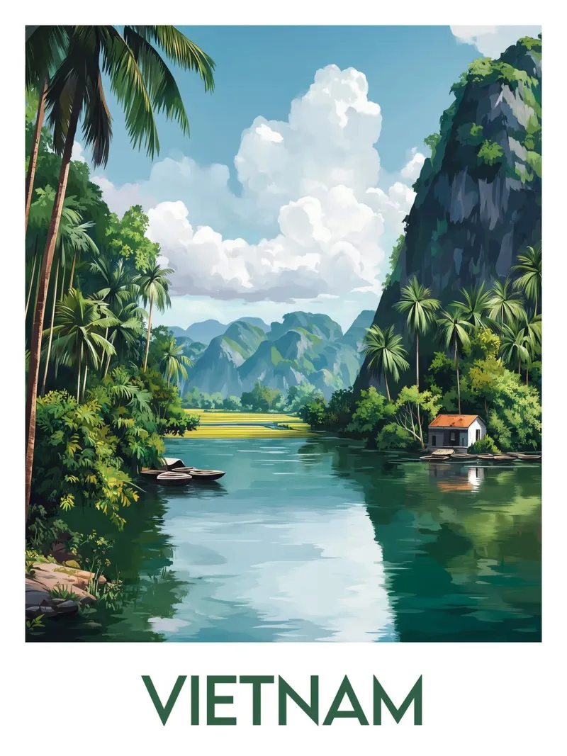 Affiche Vietnam poster con telaio in plastica da Frame the World