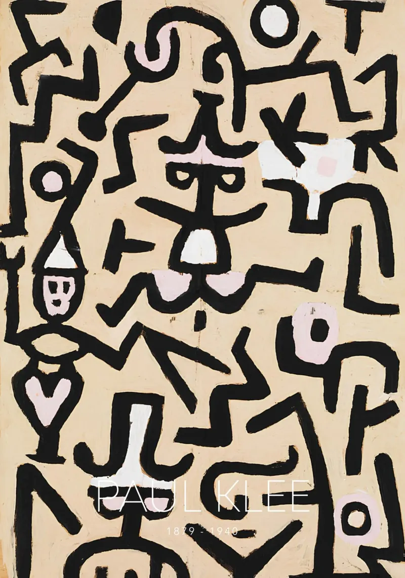 Paul Klee Abstract Figures - Bauhaus Linear Print canvas with Floater frame by NorwesClub