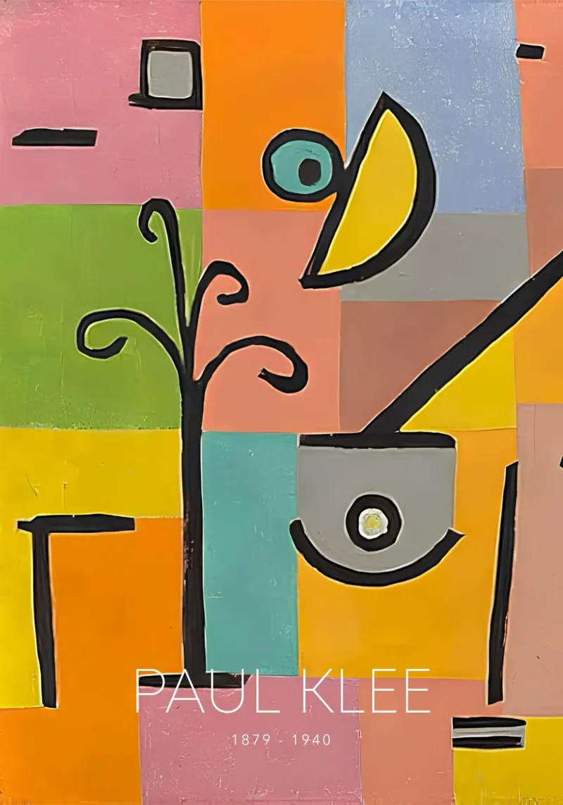Paul Klee Abstract Forms - Bauhaus Color Grid Art canvas by NorwesClub