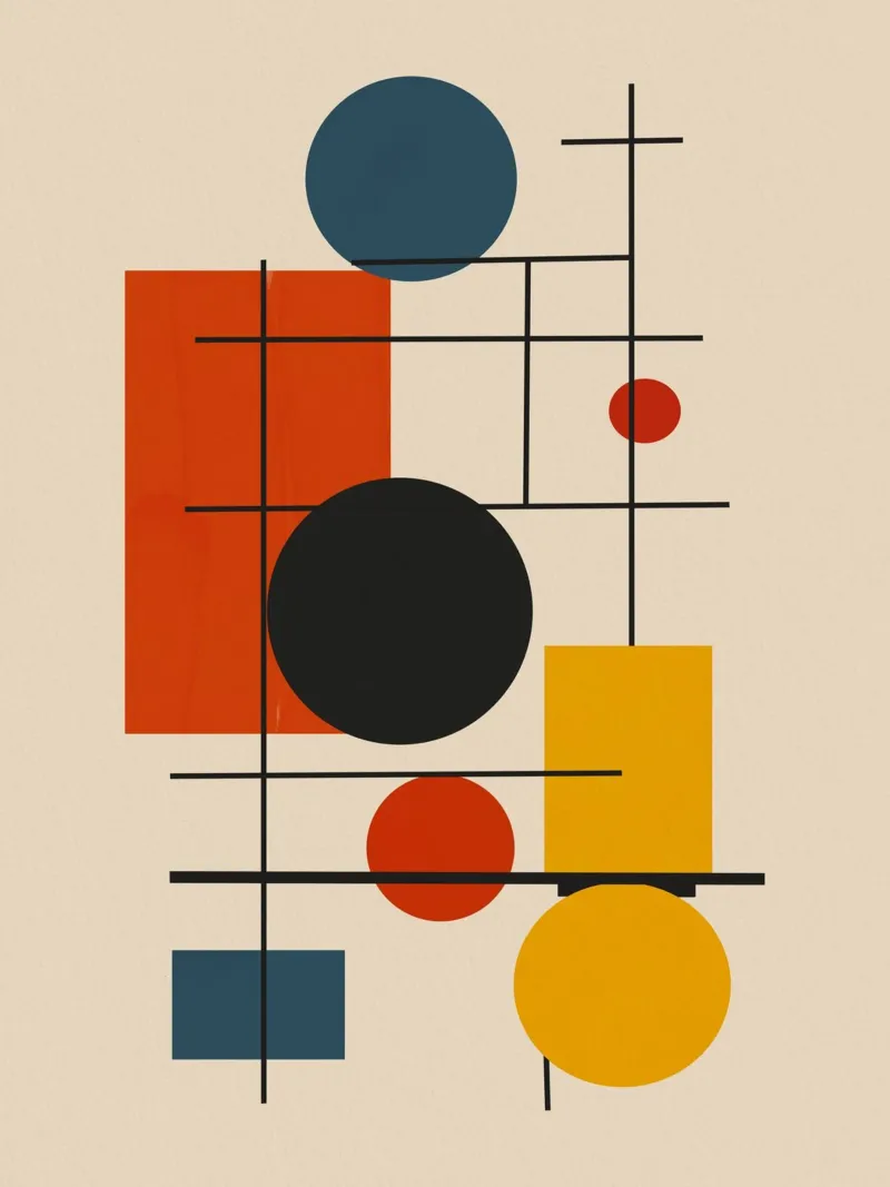 Bauhaus Kreise und Quadrate Hahnemühle von Little Dean