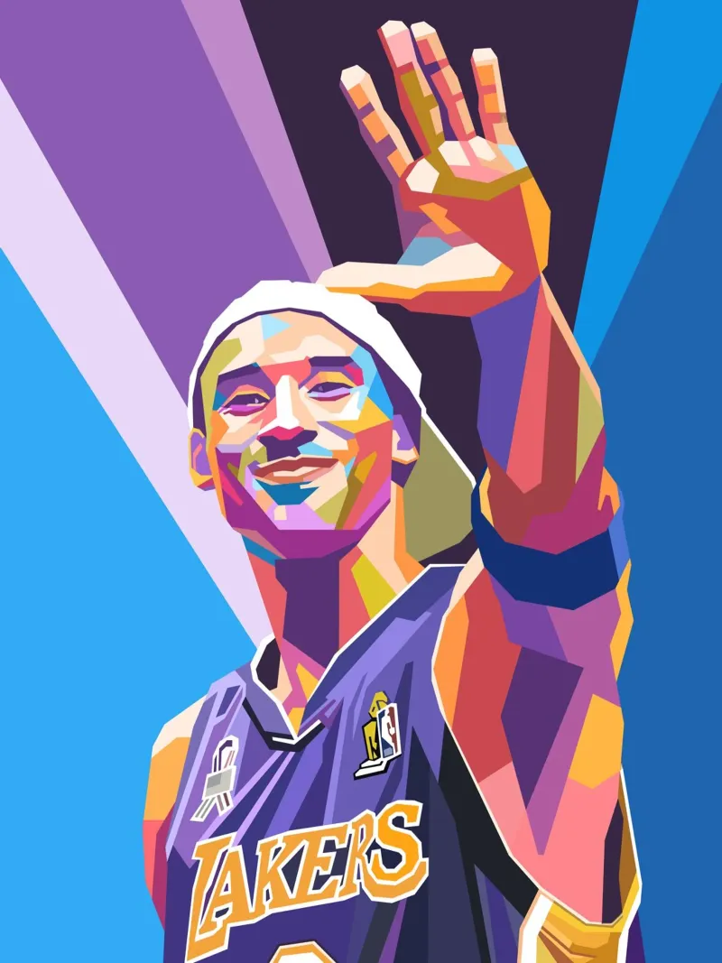 L'iconica pop art di Kobe Bryant pellicola backlit da Hantamrata