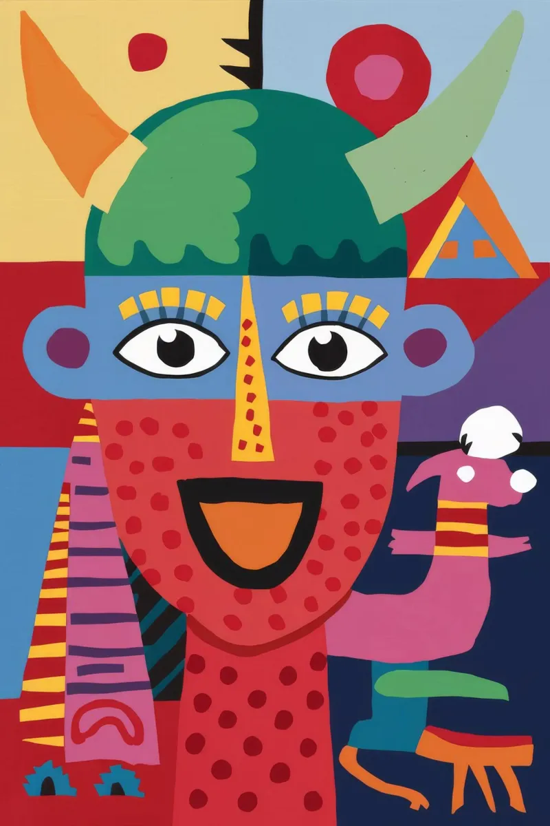 Colorful Clown poster con telaio in plastica da Monarco Virtuoso